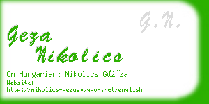 geza nikolics business card